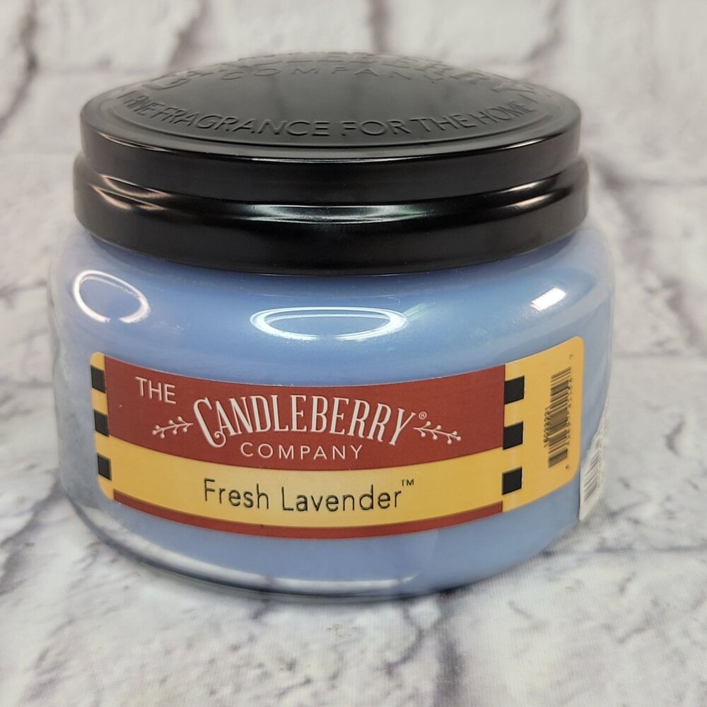 The Candleberry Company Fresh Lavender 5oz Jar Candle With Black Lid NEW